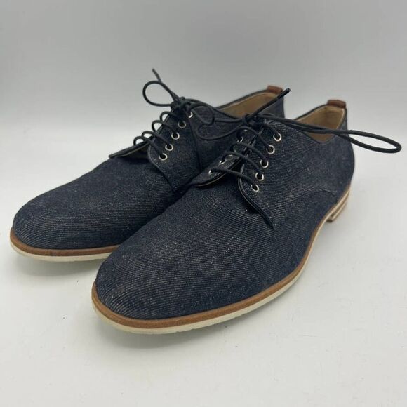 Attilio Giusti Leombruni 38 / US 7.5 Chambray Oxfords Shoes Flats - Picture 1 of 11